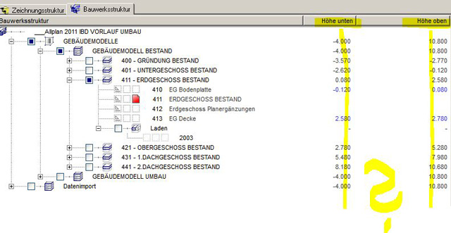 Höhe der Bauwerkstruktur in Nemetschek Allplan 2012 ändern