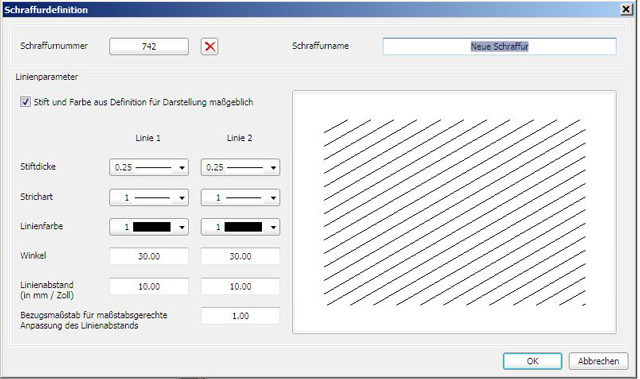 Schraffur in Allplan