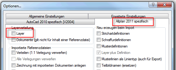 Allplan 2013 Datenimport Layer