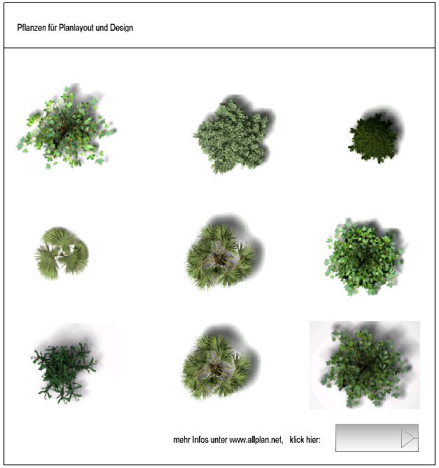 CAD-Grundrisse Pflanzen und Bäume
