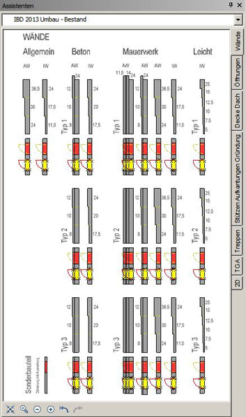 Assistent Bauteile Wände