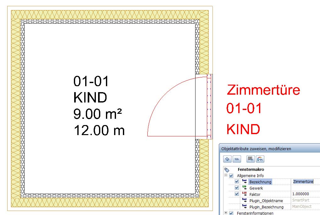 Beschriftungsbild Tür zur Raum