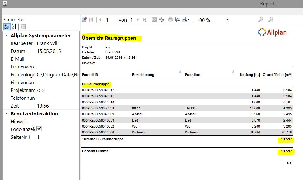 Raumgruppe Report