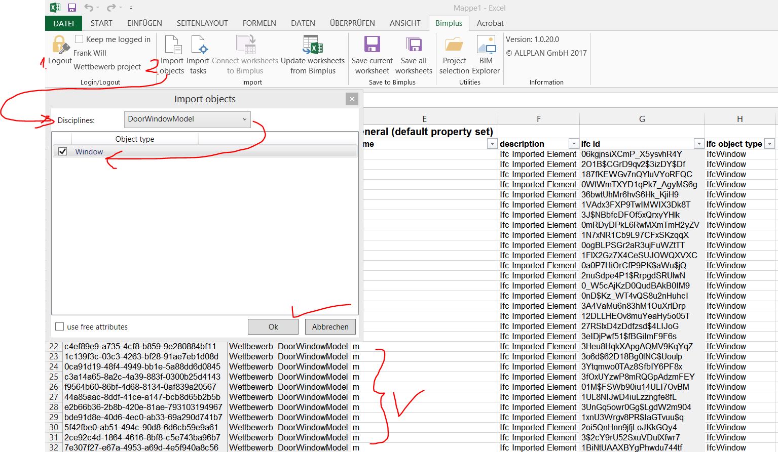 bim+ Excel Import Bezeichnung