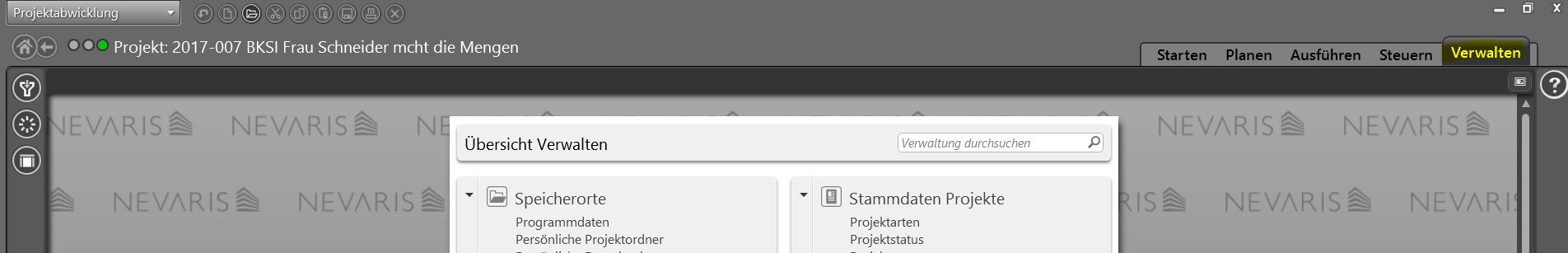 Nevaris Verwalten